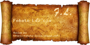 Fekete Lúcia névjegykártya